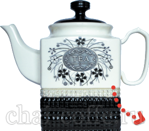 Чай Хайтон керамический чайник белый с черным