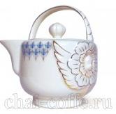 Чай Хайтон Флоренция керамический чайник белый с орнаментом