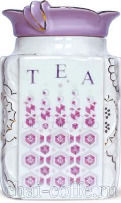 Чай Хайтон Керамическая сахарница белая с розовым