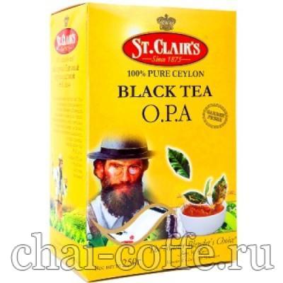 Чай St.Clairs Black Tea черный чай в желтой картонной пачке