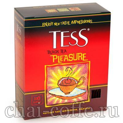 Чай Tess Pleasure красная пачка черный чай 100 пакетов