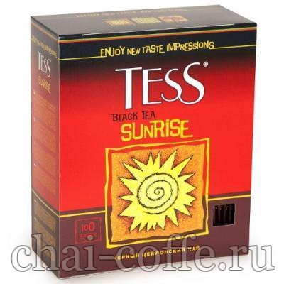 Чай Tess Sunrise красная пачка солнце черный чай 100 пакетов