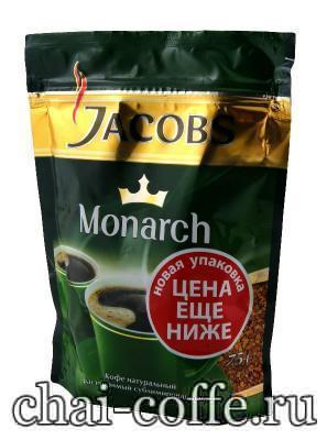 Кофе Якобс Монарх 75 грамм в зеленой мягкой упаковке