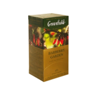 Чай Гринфилд с изображением барбариса в картонной пачке