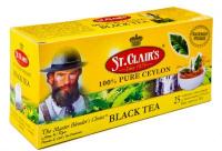 Чай St.Clairs Black Tea черный чай в желтой картонной пачке