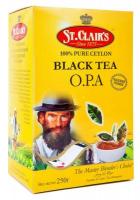 Чай St.Clairs Black Tea OPA черный чай в желтой картонной пачке