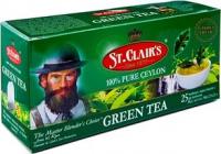 Чай St.Clairs Black Tea зеленый чай в зеленной картонной пачке
